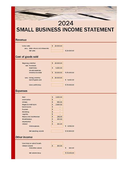 Image result for SME Income Statement Sample Excel