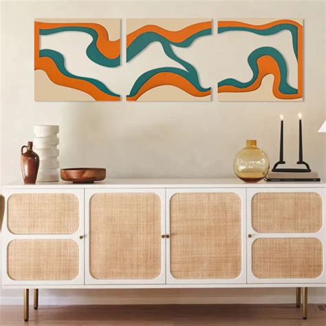 Contemporary Geometric 3-Piece Modern Wood Wall Decor – 7 Decore