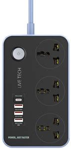 Live Tech Type C 3 Qualcomm 3.0 Ports, 3 Pin With 3 Socket Extension ...