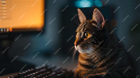 Image result for Cat Sitting at Computer