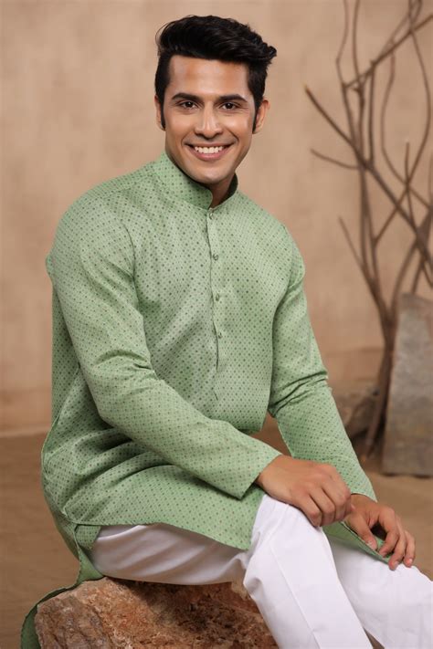Buy B Green Cotton Kurta Pajama For Men Online | Cityvibes