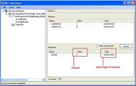 WCF Test Client 的图像结果
