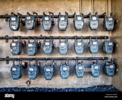 Smart gas meters for consumption in California Stock Photo - Alamy