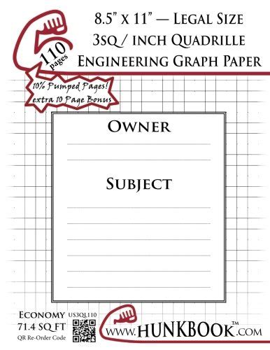 Buy Engineering Graph Paper (110pages/White): 3Sq/Inch (1/3") Quadrille ...