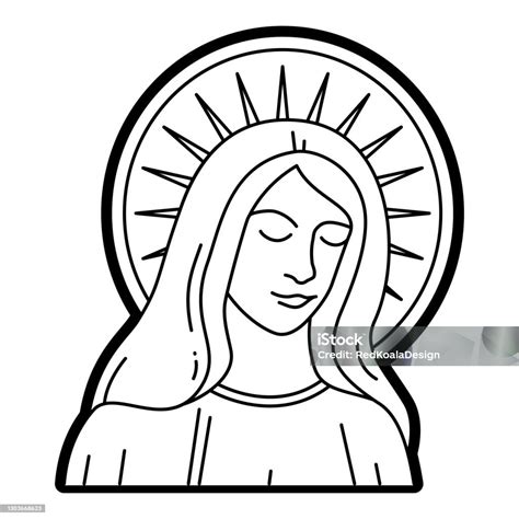 Easy Virgin Mary Outline How To Draw Mother Mary And Jesus Easy Step