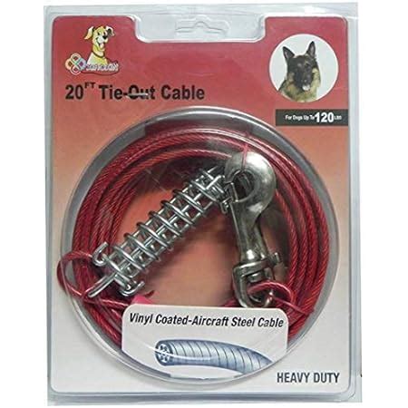 Petlicious & More Dog's Heavy Tie Out Cable for Dog up to 125 Pound, 20 ...