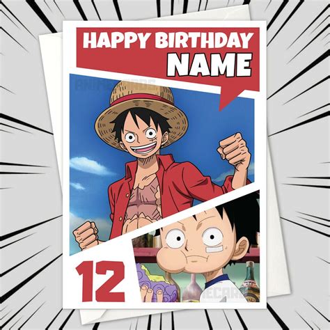 Personalised ONE PIECE Birthday Card • personalized anime peice monkey ...