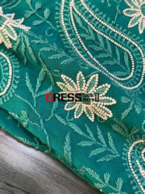 Turquoise Green Pearl Chikankari Suit – Dress365days