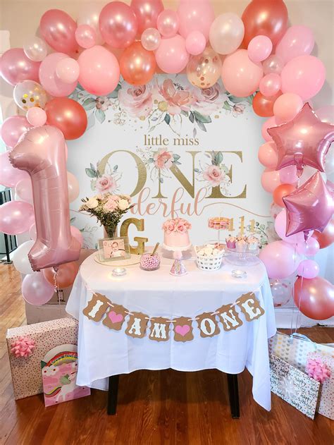 Mocsicka Little Miss Spring Floral Happy First Birthday Party Props ...