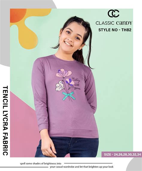 Th 82 Classic Candy Tencil Lycra Girls Tshirt – Kavya Style Plus