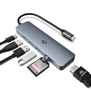 7 in 1 USB C HUB, Tymyp Laptop Multiport Adapter Hub with HDMI Output ...