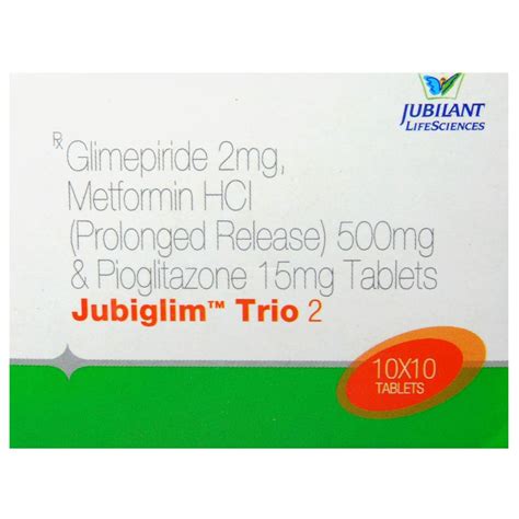 Jubiglim Trio 2mg Tablet 10's Price, Uses, Side Effects, Composition ...