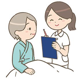 患者のベッドサイドをラウンドする看護師のイラスト🎨【フリー素材】｜看護roo![カンゴルー]