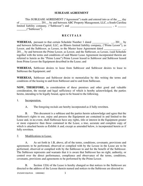 Free Printable Commercial Sublease Agreement Templates [PDF, Word]