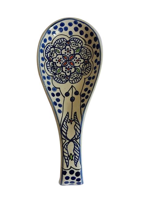 Get White & Blue Ceramic Spoon Rest at ₹ 590 | LBB Shop