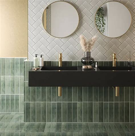 Jeffrey Court Typhoon Green 3 in. x 18 in. Subway Gloss Porcelain Wall ...