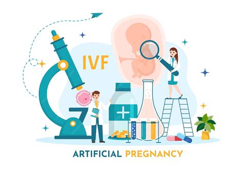 Premium Vector | Artificial pregnancy vector illustration with couple ...