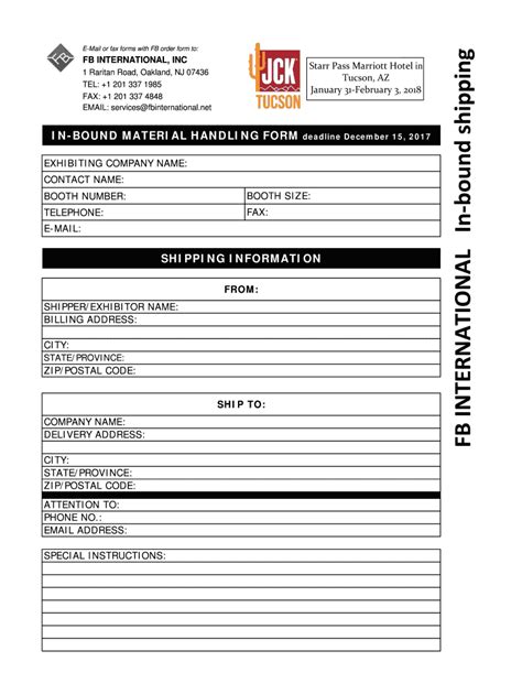 Fillable Online In-bound Shipping Form Fax Email Print - pdfFiller