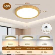 CANMEIJIA Dimbare LED-plafondlamp, instelbare kleurtemperatuur 3000K ...