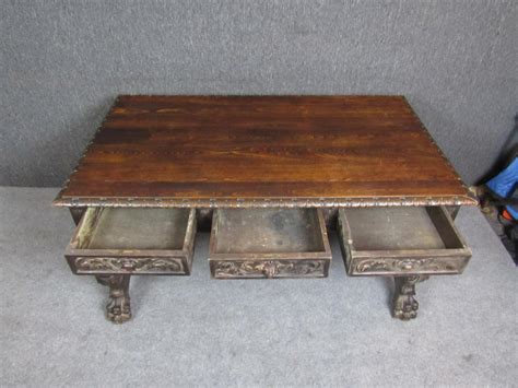 Antique Spanish Renaissance Claw Foot Desk For Sale at 1stDibs