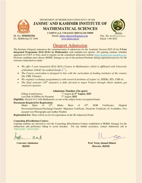J and K Institute of Mathematical Sciences