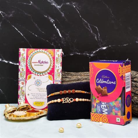 Pride Store Pack of 2 Rakhi Bro Rakhi and Rudaraksh Rakhi With a box of ...