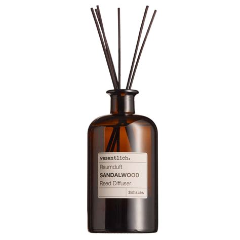 Reed Diffuser Raumduft Sandalwood (400ml) inkl. 7 Kapillarstäbchen ...
