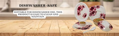 Home-Pro - 34 Pieces Melamine Dinner Set Glamour, Stain Resistant ...