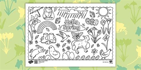 Spring Doodles Colouring page - Educational Resources