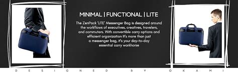 Okami ZenPack LITE Laptop Messenger Bag with USB Fast Charger (Shibuya ...