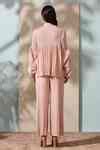 Buy Pleats By Aruni Pink Puff Sleeves Top And Pant Set Online | Aza ...