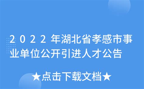 2022年湖北省孝感市事业单位公开引进人才公告