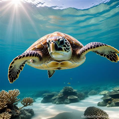 Sea Turtle in Sustainable Ecosystems | Stable Diffusion Online
