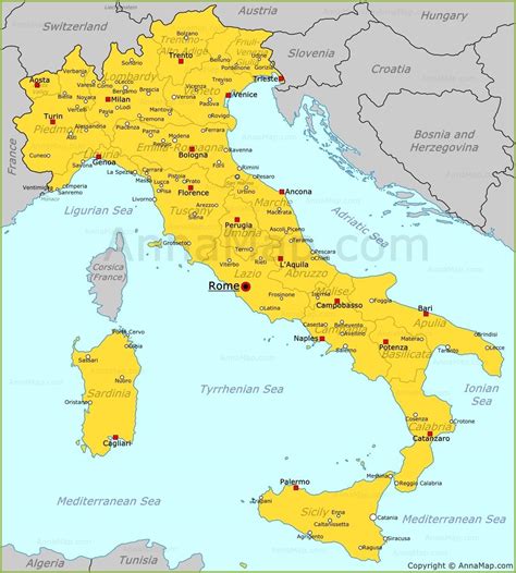 Italy And Surrounding Countries
