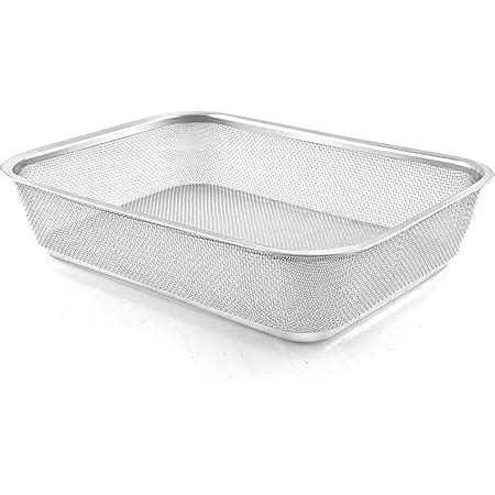 Shopobox Stainless Steel S.S Square Fridge Basket with Mesh ...