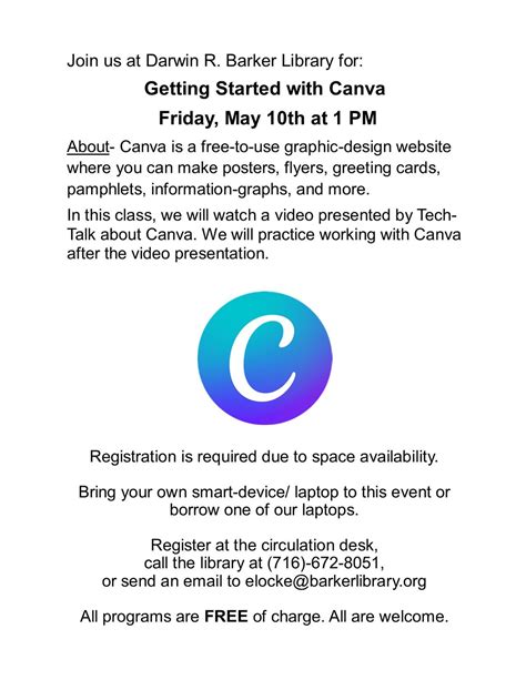 Getting Started With Canva, Darwin R. Barker Library, Fredonia, 10 May ...