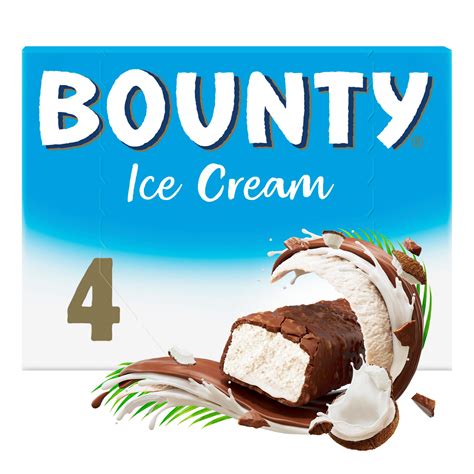 Bounty Chocolate & Coconut Ice Cream Bars 4pk | Ice Cream Cones, Sticks ...