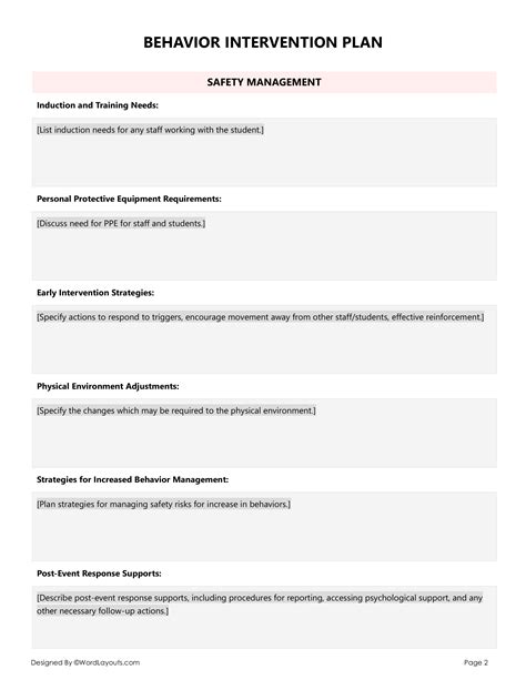 Behavior Intervention Plan (BIP) - Free Template