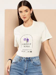 CHEMISTRY Printed Women Round Neck White T-Shirt - Buy CHEMISTRY ...