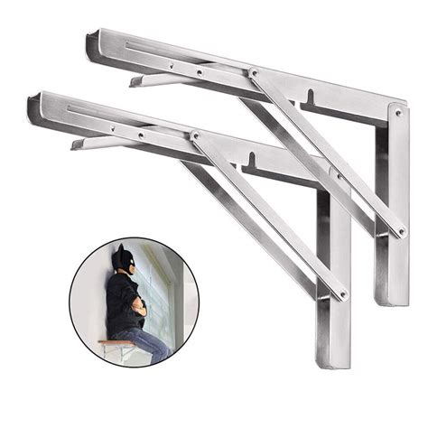 Buy Folding Shelf Brackets 18 Inch, 2pcs Heavy Duty Stainless Steel ...