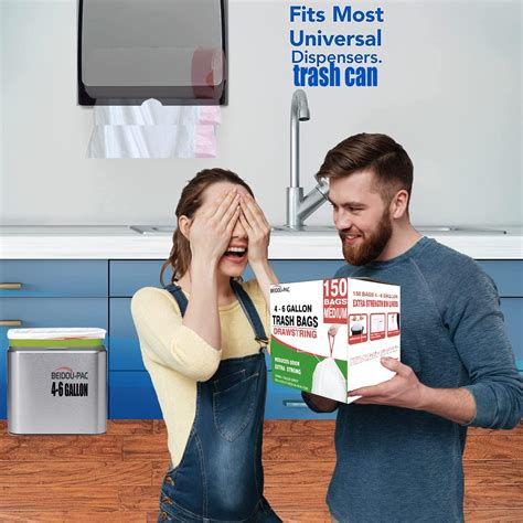 Buy BEIDOU-PAC 4-6 Gallon Drawstring Trash Bags, 150 Count, Multifold ...