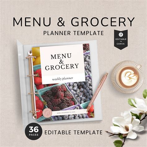 Menu Planner Template 的图像结果