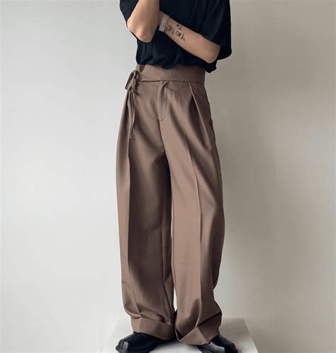 Fold pleated unisex trouser with knot front – Parmo Dharma
