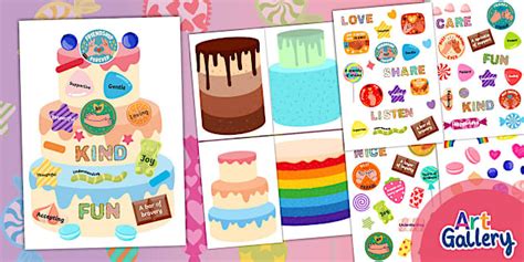 Friendship Cake Collage Activity (teacher made) - Twinkl