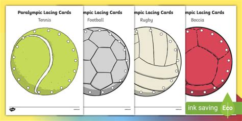 Paralympic Sports Lacing Cards