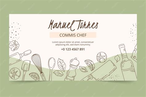 Hand drawn chef job facebook template | Free Vector