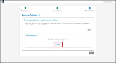 Customer Validation | E2E Cloud