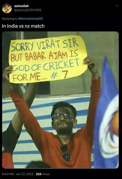 Photo of Indian Fan Supporting Pakistan Captain Babar Azam At IND vs NZ ...
