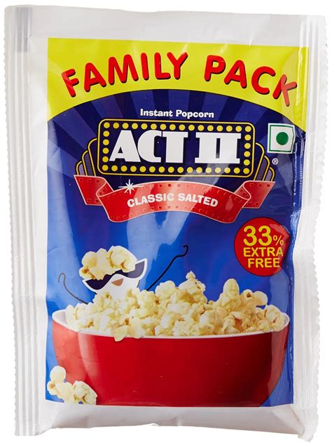 Act II Instant Classic Salted Popcorn , 90g (with Extra 30g) : Amazon ...