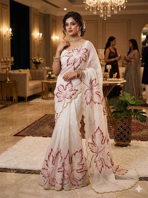 Organza Tabi Fabric Saree & Unstiched Blouse